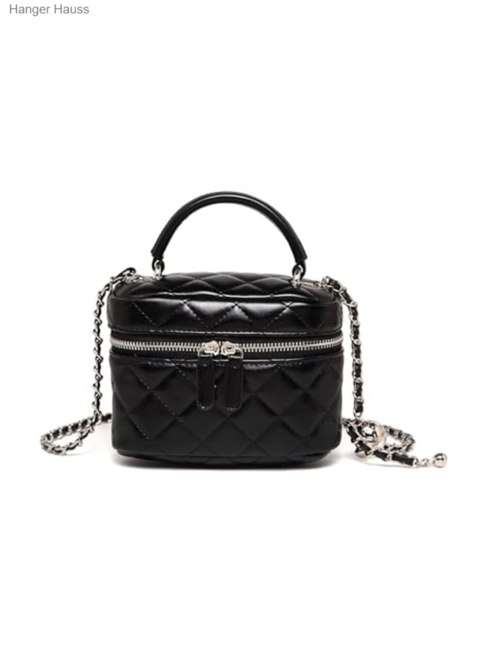 Mini Quilted Faux Leather Box Handbag 3-Way Crossbody Evening Bag